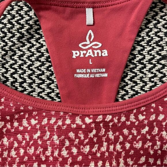 Prana Racerback Crimson Red & White Tank Top Sz-L - Picture 4 of 9
